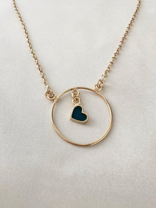 Necklace with little heart and rings